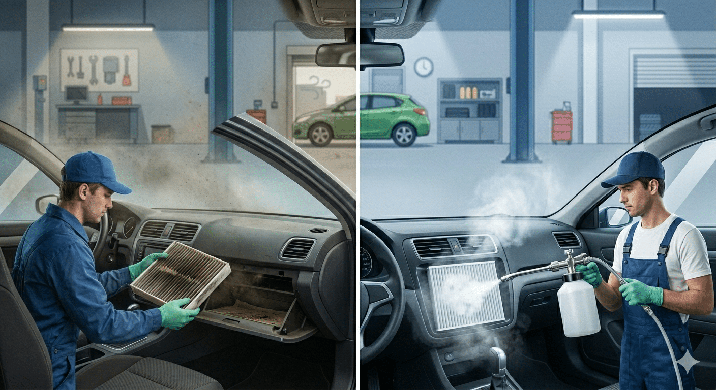 ניקוי מזגן לרכב או החלפת פילטר